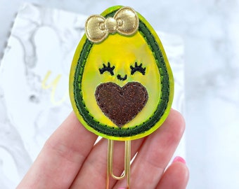 Holographic Avocado Paper Clip, Planner Clip