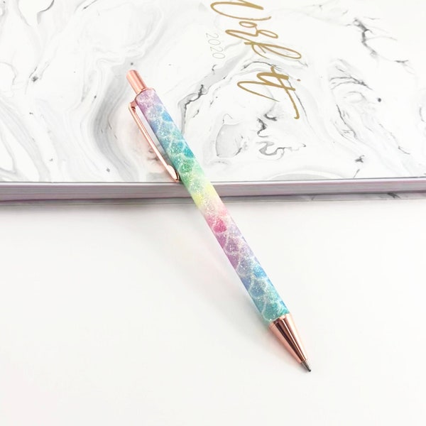 Rainbow Mermaid Glitter Ball Point Pen, click ball point pen