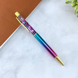 Mermaid Floating Glitter Pen with Gold Hardware