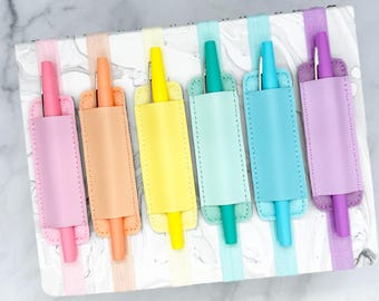 Pastel Mini Planner Pen Holder: Elastic Band, Custom Size Available