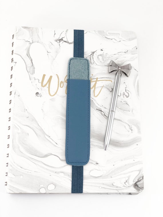 Denim Blue Planner Pen Holder, Notebook Pen Holder Band, Planner Accessory,  Journal Accessory 
