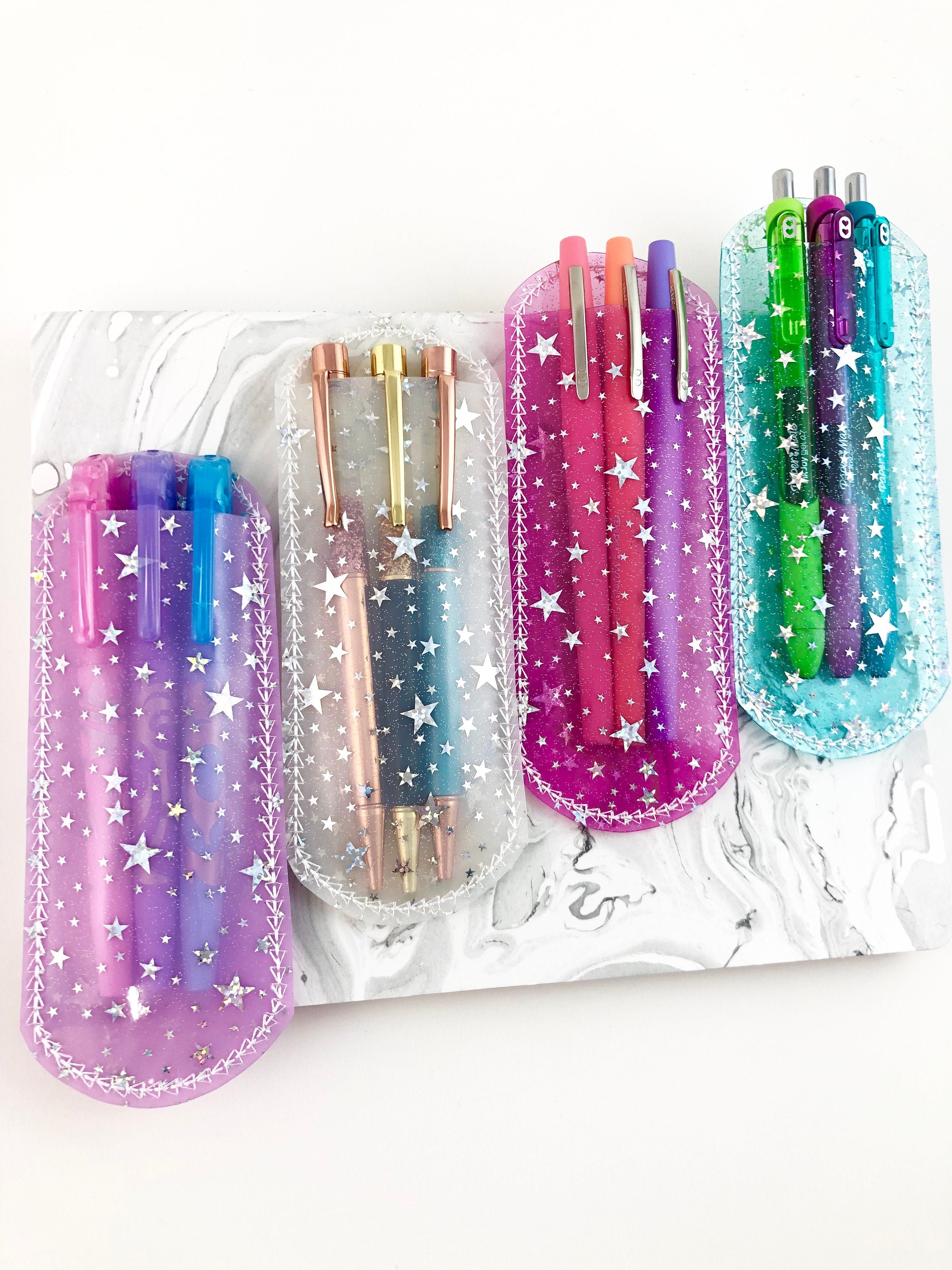 Clear Glitter Pencil Case, Plastic Pen Pouch, See Through Make up