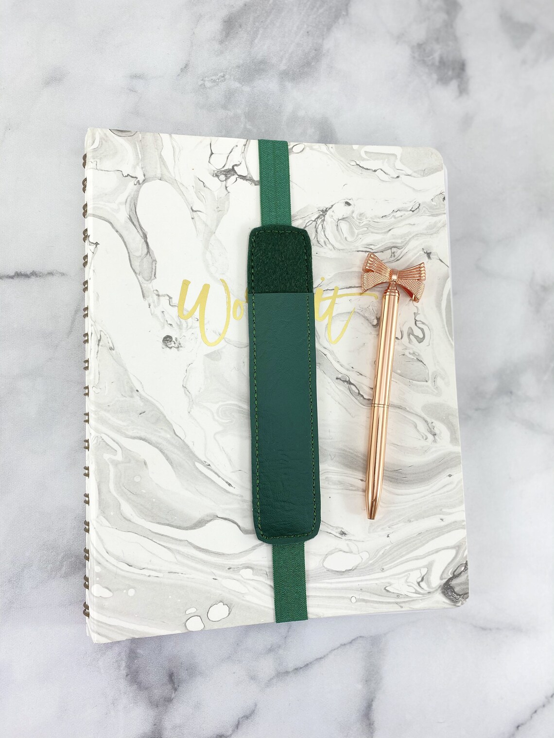 Forest Green Pen Holder for Notebook or Planner Journal Etsy