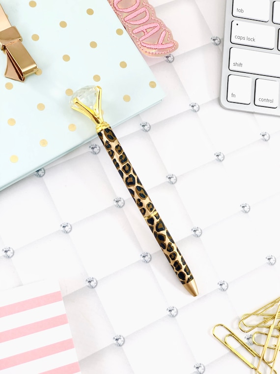 Clearance - Leopard Print Diamond Pen: Metal Ballpoint Pen