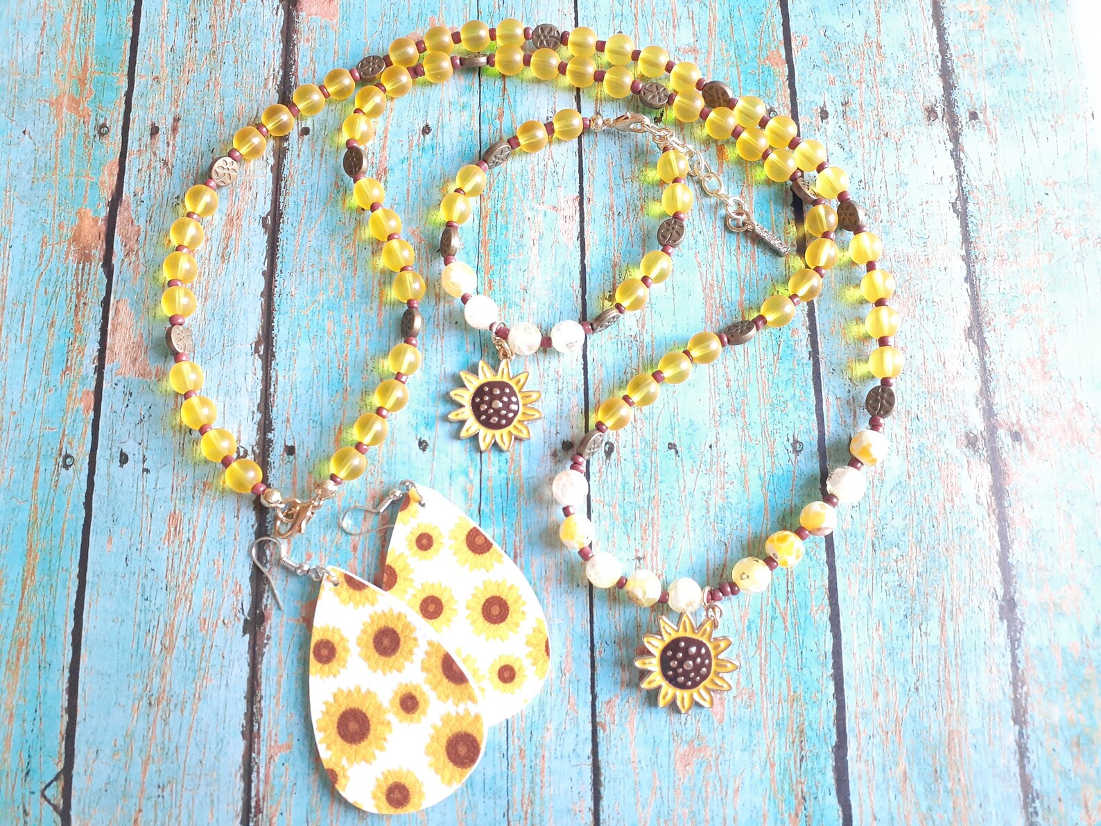 Sunflower Jewelry Set Etsy