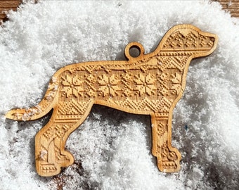 Rhodesian Ridgeback Wood engraved Dog silhouette ornament
