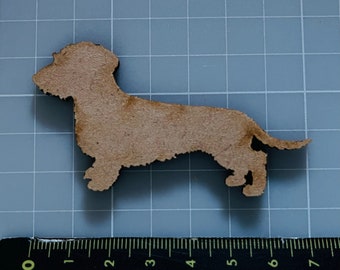 Laser cut MDF Wire-haired Dachshund - Teckel dog silhouette, supplies for DIY, craft material.