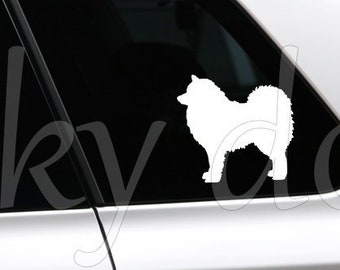 Samoyed dog silhouette dog sticker