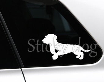 Wire-haired Dachshund - Teckel sticker dog silhouette