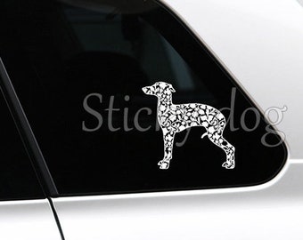 Italian greyhound/ sighthound renaissance patron dog silhouette sticker