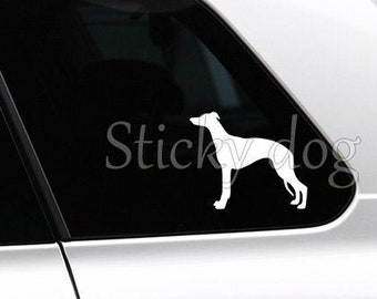 Whippet silhouette dog sticker