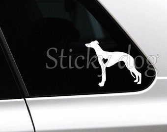 Whippet silhouette dog sticker