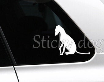 Whippet sitting silhouette dog sticker