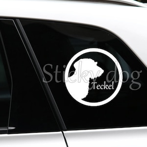 Wire-haired Dachshund - Teckel sticker in circle sticker dog silhouette
