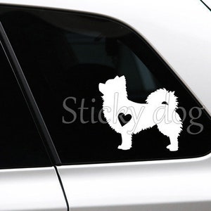 langharig Chihuahua silhouet honden sticker