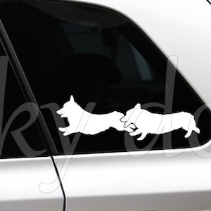 Pembroke Welsh Corgi running silhouette dog sticker