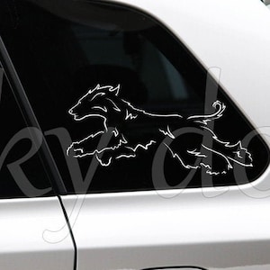 Afghan hound running silhouette dog sticker