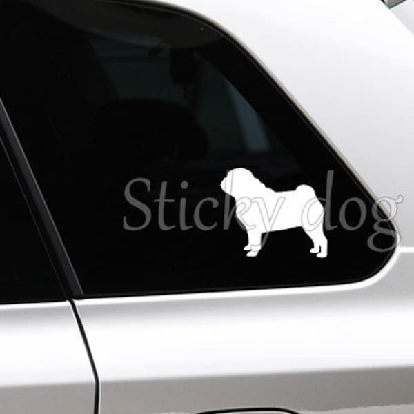 Mopshond sticker honden silhouet