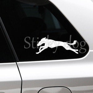 Saluki running silhouette dog sticker