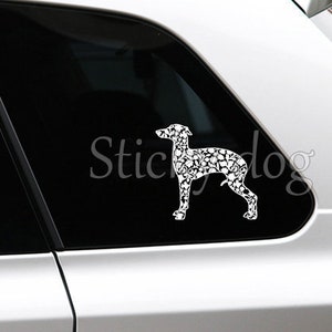 Italian greyhound/ sighthound renaissance patron dog silhouette sticker