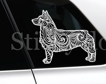 Swedish Vallhund silhouette dog sticker