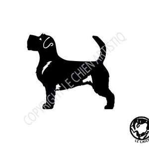 Ruwharige jackrussellterriër honden silhouet sticker, LeChienArtistiQ