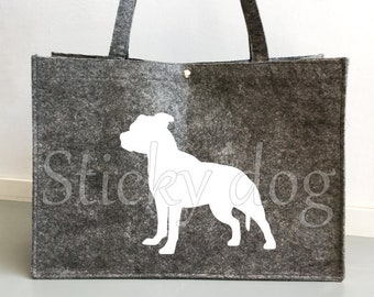 Felt bag Staffordshire Bull Terrier dog silhouette
