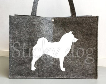 Felt bag Shiba inu dog silhouette