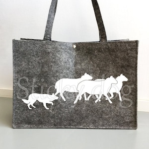 Felt bag Border Collie dog silhouette