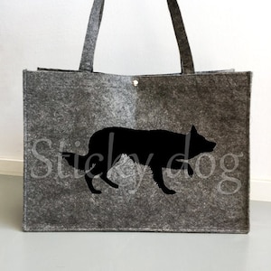 Felt bag Border Collie dog silhouette