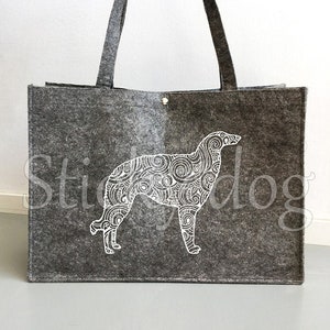 Felt bag Borzoi dog silhouette