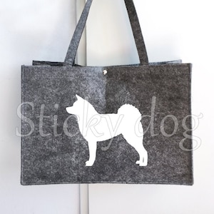 Felt bag Akita dog silhouette