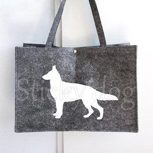 Felt bag German Shepherd dog silhouette