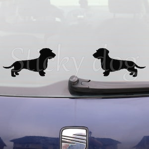 Wire-haired Dachshund - Teckel dog silhouette sticker