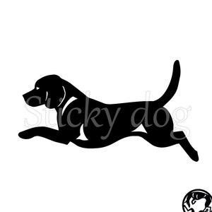 Beagle dog silhouette sticker, LeChienArtistiQ