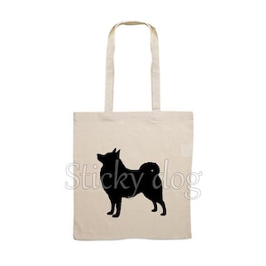 Canvas honden tas Schipperke silhouet