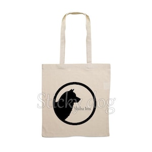 Canvas bag Shiba inu silhouette
