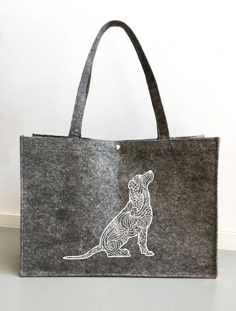 Felt bag Labrador retriever dog silhouette