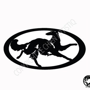 Borzoi dog silhouette, LeChienArtistiQ