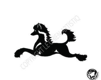 Chinese Crested Dog silhouette sticker, LeChienArtistiQ