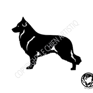 White Swiss Shepherd Dog dog silhouette sticker, LeChienArtistiQ