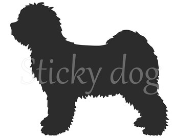 Tibetan Terrier silhouette dog sticker
