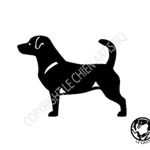 Jackrussellterriër honden silhouet sticker, LeChienArtistiQ