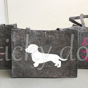 Felt bag Wire-haired Dachshund - Teckel dog silhouette