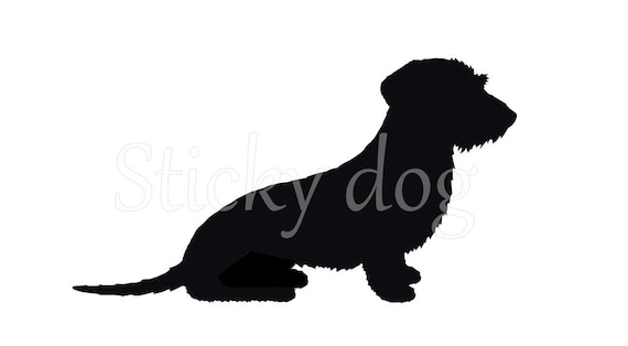 Wire Haired Dachshund Teckel Silhouette Dog Sticker Etsy