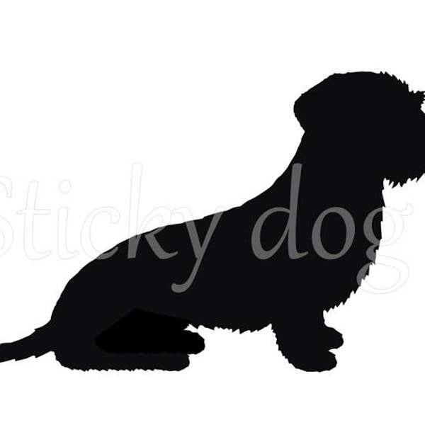 Rauhaariger DackelhundHund - Dackelhund Silhouette Aufkleber