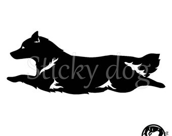 Shetland Sheepdog dog silhouette sticker, LeChienArtistiQ