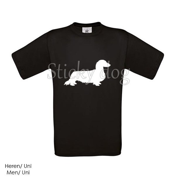 T Shirt Long Haired Dachshund Teckel Silhouette Etsy