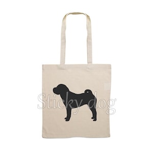 Canvas honden tas Shar pei silhouet