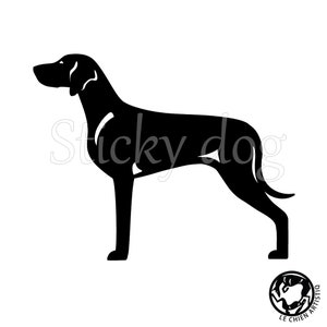 Weimarse staande hond silhouet honden sticker, LeChienArtistiQ